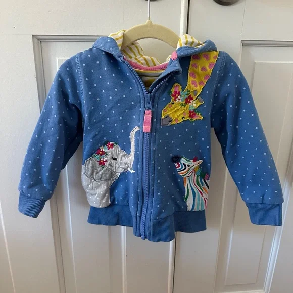 Mini Boden Hoodie, Embroidered Top and Pants Zoo Outfit (Size 18-24 Months) - Picture 3 of 6